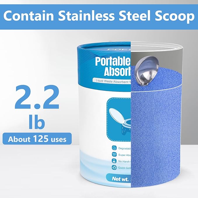 Poesie Poo Absorbent Gel Powder for Portable Toilet Camping Hiking Outdoor Portable Potty Resolution