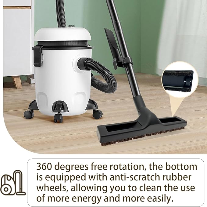 13-Piece 1 1/4 Inch Shop Vac Attachments Cleaning Kit With Vacuum Floor Brush/Dryer Lint Vac Attachment/Flexible Crevice Tool (Hose Adapters for 1 1/4" to 2 1/2"Hoses)