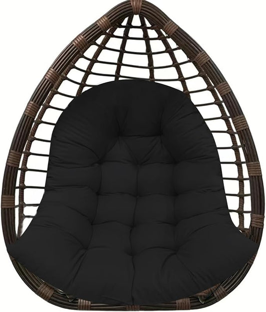 Thicken Egg Chair Cushion Replacement, Outdoor Hammock Swing Chair Cushions, Hanging Wicker Basket Seat Pad with High Elasticity PP Cotton, for Garden Patio Porch Furniture (Only Cushion)