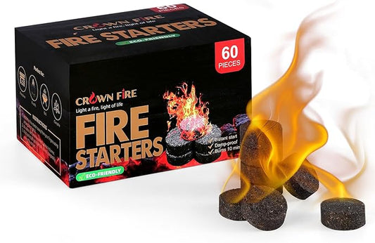 Fire Starters for Solo Stove Mesa, 60 Count BBQ Firestarter and Fireplace Accessories, Pellets for Bonfire and Firepit, Camping, Grilling, Cooking, Campfires, Charcoal, Wood, and Sticks