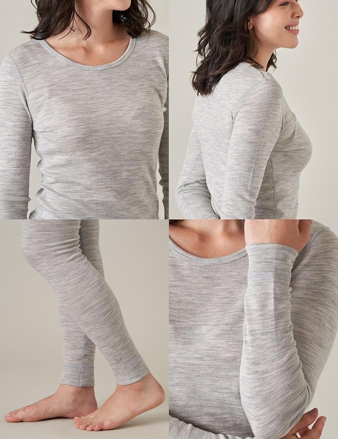 LAPASA Womens 100% Merino Wool Base Layer Set Lightweight & Midweight Thermal Underwear Long John Top & Bottom Warm L58/L91