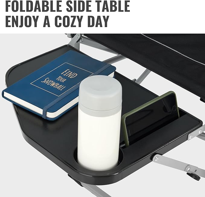 FUNDANGO Camping Director Chair for Adults, Foldable Portable Chair Outdoor Folding for Outside, Backyard, Patio, Lawn, Garden