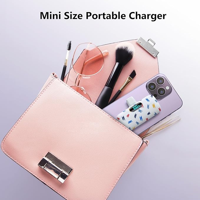 Small Portable Charger for iPhone,Upgraded 5000mAh PD Fast Charging Power Bank,Mini Battery Pack Backup Charger Compatible with iPhone 14/14 Pro Max/13/13 Pro/12 Pro/11/XS/XR/X/8/7/6 etc