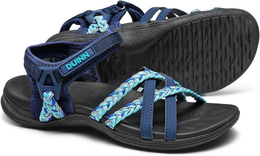 UBFEN Womens Hiking Comfort Sport Sandals Beach Vacation Camping Casual Sport Sandals with Adjustable Straps and Arch Support