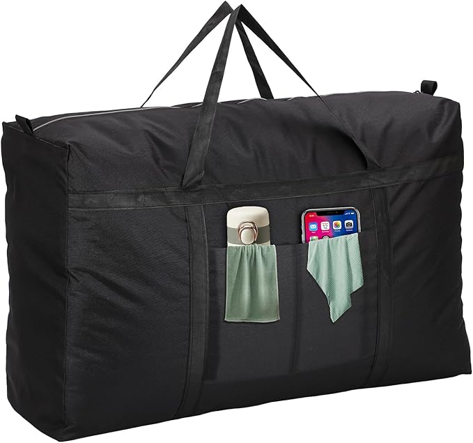 186L-45 Gallon Multipurpose Extra Large Storage Totes, Heavy Duty Totes, College, Christmas Tree, Foldable Travel Duffle Bags for Space Saving Moving Storage