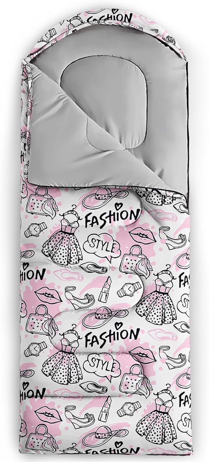 QOOMO Camping Sleeping Bags,3 Season Warm & Cool Weather,Lightweight,Waterproof Sleeping Bags for Adults & Kids,Traveling,and Outdoors,Camping Gear Equipment