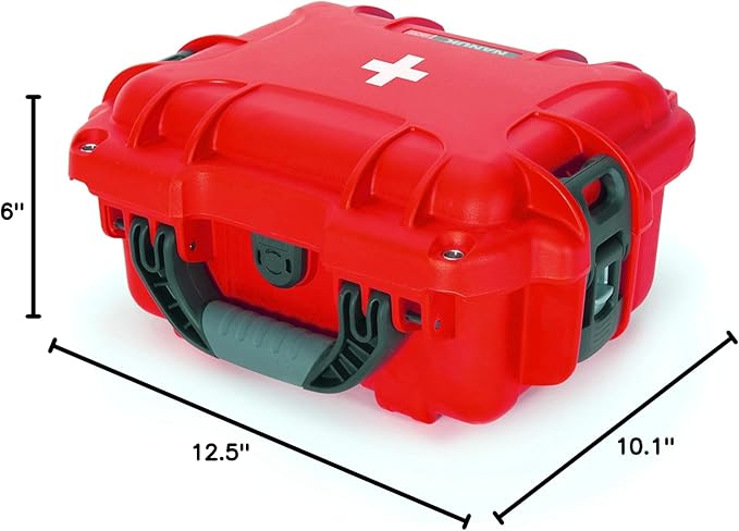 Nanuk 905 Waterproof First Aid Prepper Survival Gear Dust and Impact Resistant Case - Empty - Red, 905-FSA9