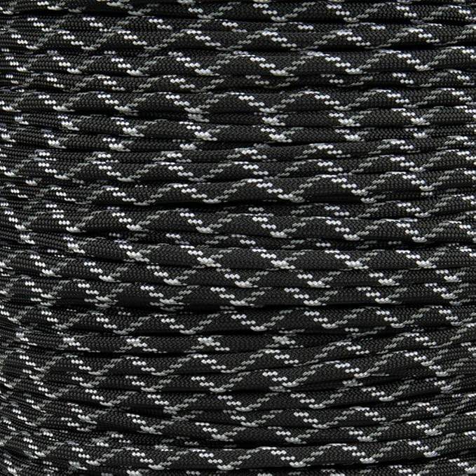 Paracord Planet Reflective 550lb Paracord – 7 Strand Type III Nylon Parachute Cord for Outdoor Visibility, Hiking, and Crafting – 30+ Colors and 4 Length Options