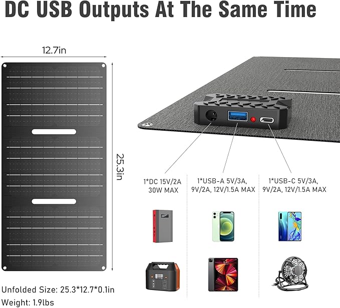 ZeroKor Portable Power Bank with AC Outlet 65W 110V External Battery Pack, 24000mAh Portable Laptop Charger with 30W Foldable Solar Panel Charger for Outdoor Smart Device Camping RV Trip Off Grid-Red