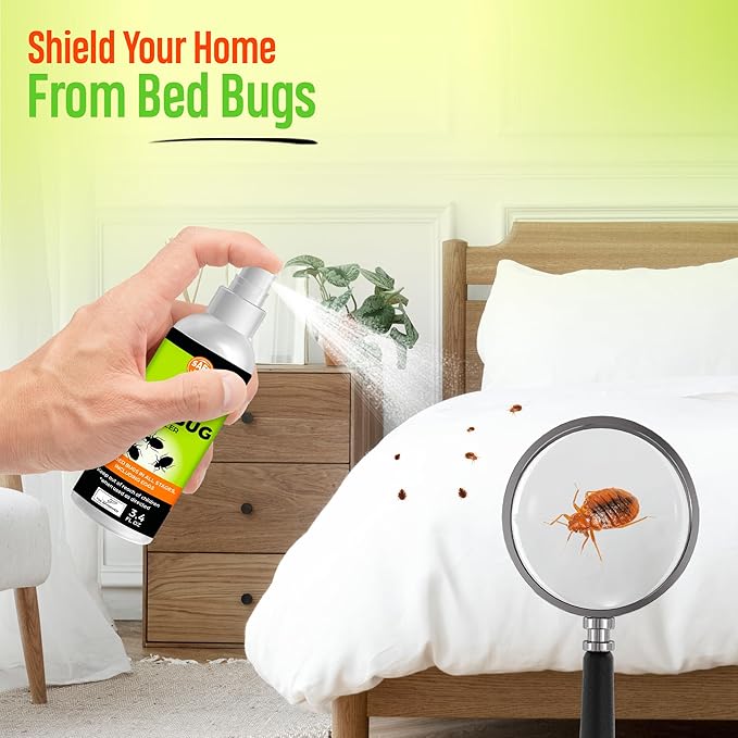 Nature's Dome Bed Bug Spray – 100% Kill Rate, Natural Bed Bug & Mite Killer, Destroys Eggs, Kills Resistant Strains, Long-Lasting Protection, Safe for Home Use (3.4 Fl Oz (Pack of 1))