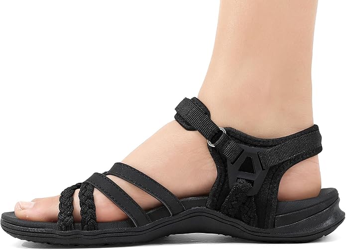 UBFEN Womens Hiking Comfort Sport Sandals Beach Vacation Camping Casual Sport Sandals with Adjustable Straps and Arch Support