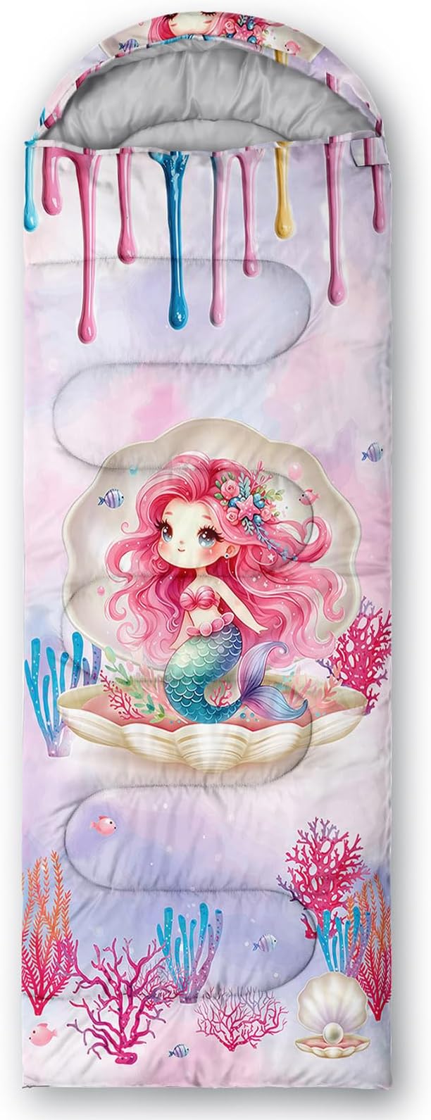 HOSIMA Dear Hunting Pattern Cold Weather Sleeping Bags for Adults,Black Light Weight Sleeping Bags for Kids Adults,WaterProof Sleeping Bags for Outdoors Hiking.