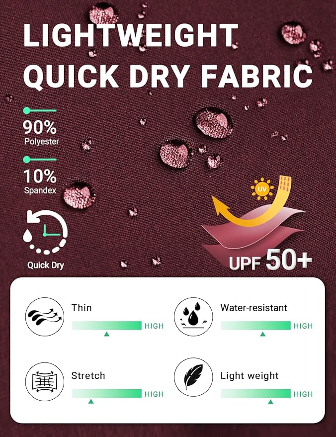 BVVU Women's Hiking Pants Lightweight Quick Dry Travel Outdoor Pants Waterproof Work Cargo Joggers with Zipper Pockets