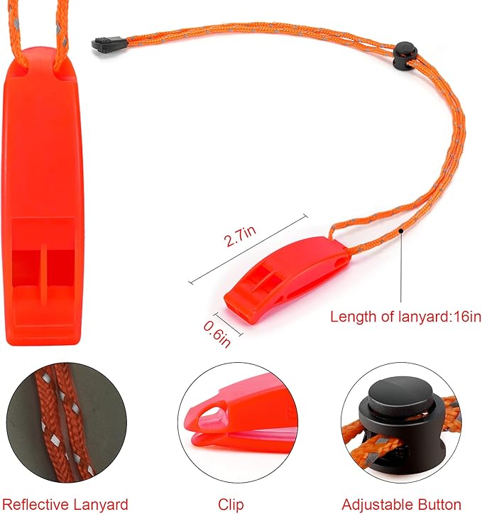 Whistle, Super Loud Emergency Whistle with Lanyard, Ideal for Boating, Swimming, Kayaking, Water Survival, Hiking, Camping
