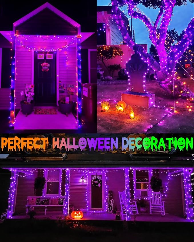 Smart Color Changing Halloween Lights, 82FT 200LED App Control RGB LED String Light with Remote & Timer, Music Sync Multiple Modes Twinkle Christmas Tree Light Waterproof Halloween Decorations