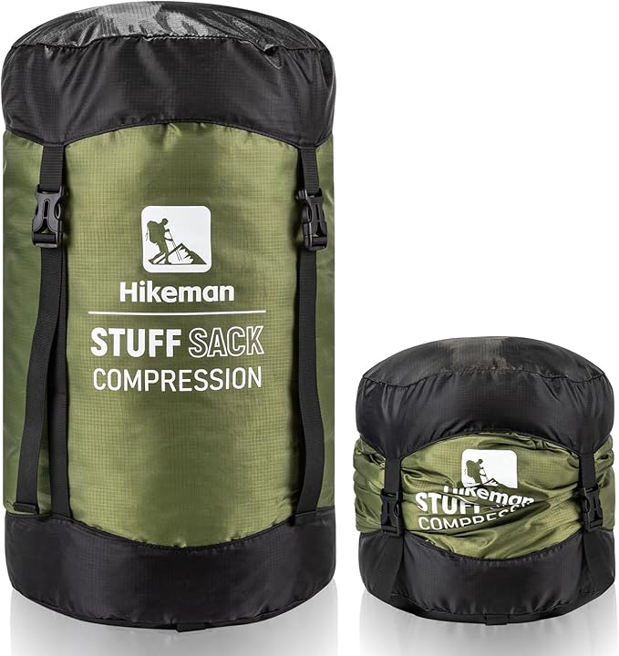 HIKEMAN Compression Sack, 50% More Storage! 12L/19L/32L/46L/53L Compression Stuff Sack, Water-Resistant & Ultralight Sleeping Bag Stuff Sack - Space Saving Gear for Camping, Hiking