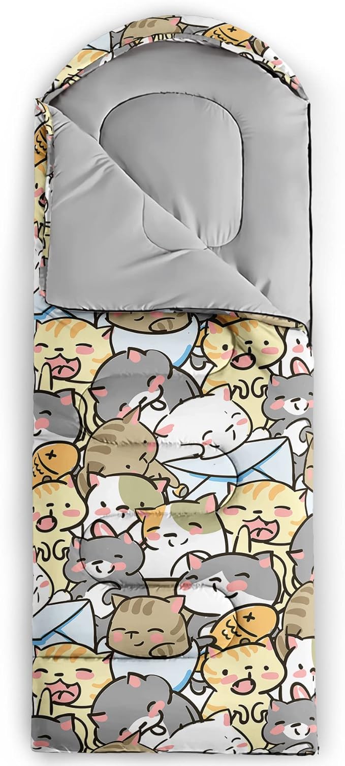 QOOMO Camping Sleeping Bags,3 Season Warm & Cool Weather,Lightweight,Waterproof Sleeping Bags for Adults & Kids,Traveling,and Outdoors,Camping Gear Equipment