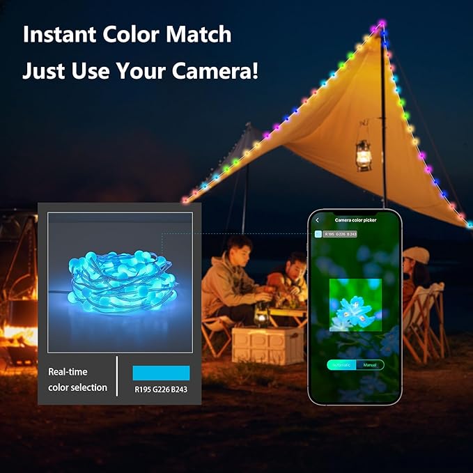 Globe String Lights 100 LED 33FT, Color Changing Fairy Light with Remote & APP Control, RGB Twinkle Lights Outdoor Waterproof USB Music Sync Timer DIY for Bedroom Indoor Garden Party Decorations