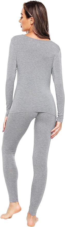 WiWi Soft Viscose from Bamboo Underwear for Women Thermal Long Johns Sets Super Warm Base Layer Top Pants Pajamas Set S-3X