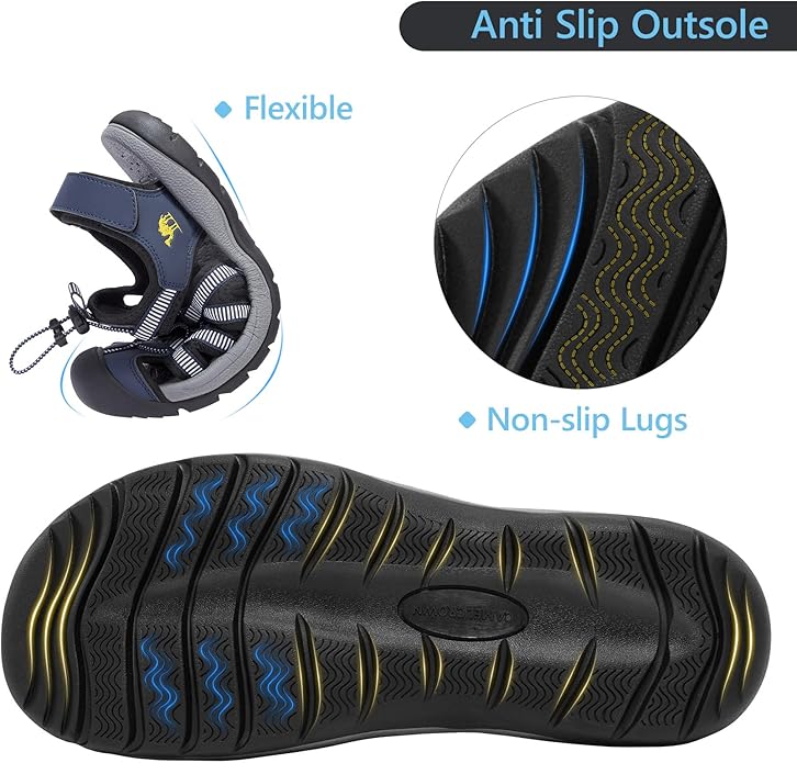 CAMELSPORTS Men's Hiking Sandals Closed Toe Outdoor Beach Sandal Waterproof Sport Fisherman Sandals Water Shoes