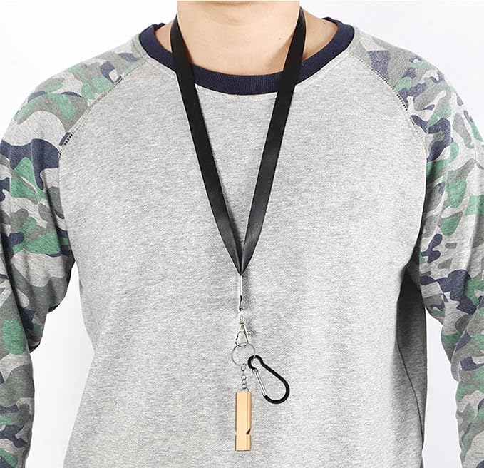 Emergency Whistles, 2 PCS Loud Safety Survival Whistles with Carabiner and Lanyard for Outdoor Hiking, Hunting, Camping, Fishing, Kayaking