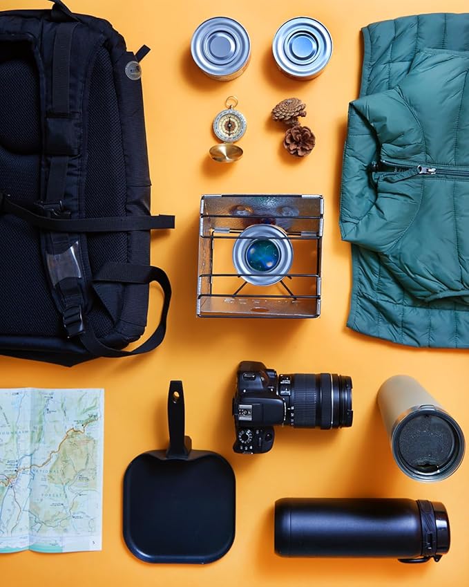 Sterno Foldable Portable Camping Stove - Easy-to-Assemble Outdoor Cooking Stove for Camping, Picnics, Tailgating & Emergencies - Silver