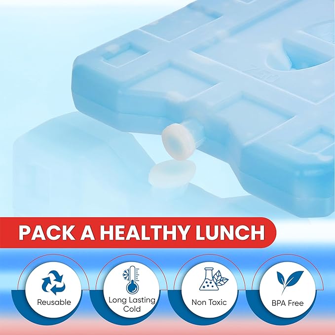 Reusable Jumbo Ice Pack - Long Lasting - Perfect for Keeping Food Or Beverages Cold, Coolers, Camping, Beach Coolers, Hiking & More, Clear Blue