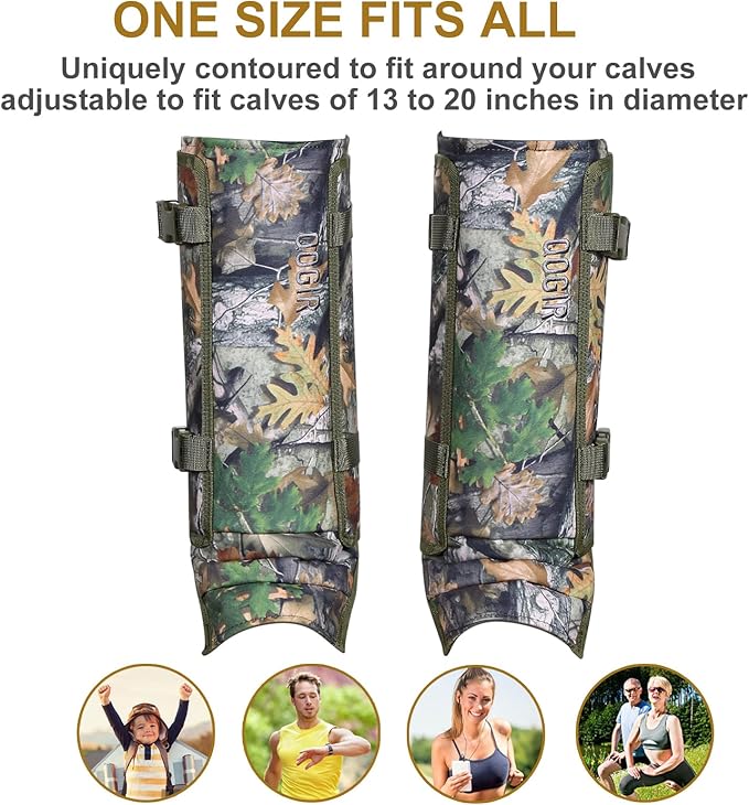 QOGIR Snake Gaiters 3 Pack: Durable Snake Guards for Hunting, Snake Gaiter Leggings for Men & Women, Snake Bite Protection for Lower Legs, Snake Proof Gaiters