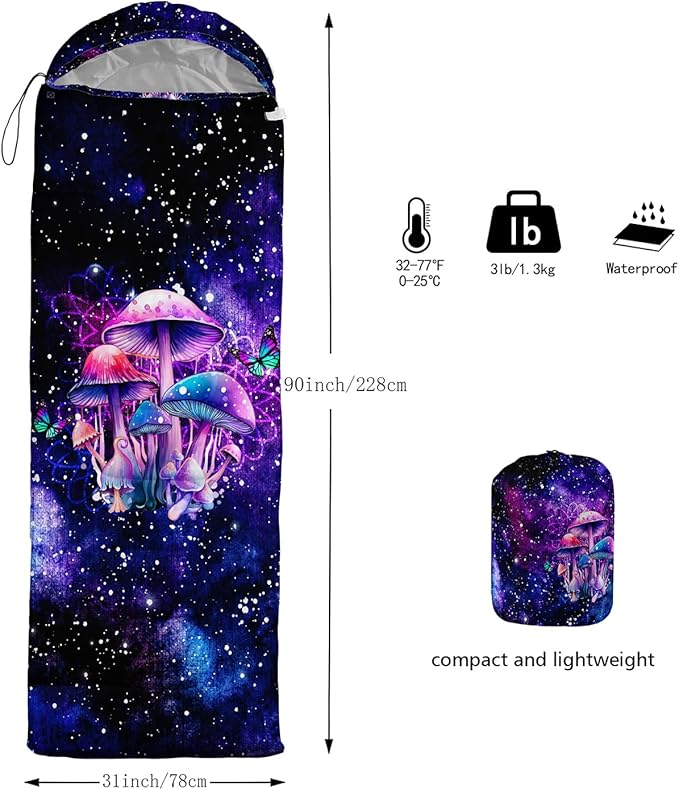 Sleeping Bags for Adults and Kids Backpacking Camping Sleeping Bags for Girls and Boys Lightweight Waterproof Cold/Warm 3-Season