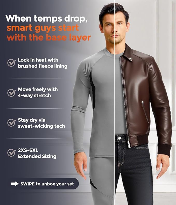 CL convallaria Thermal Underwear Long Johns Set Mens Winter Gift Hunting Gear Sport Base Layer Bottom Top