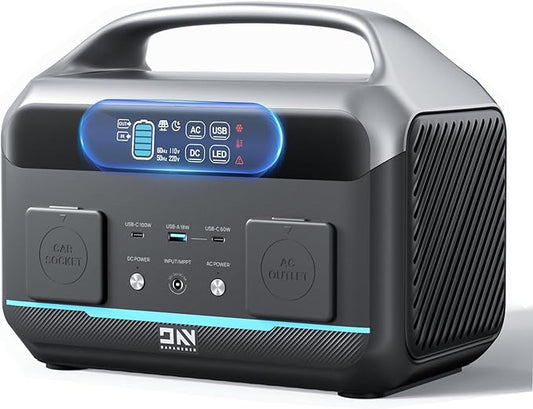 Portable Power Station 600W (1200W Peak), 576Wh Solar Generator, LFP Battery 1.5Hour Fast Charging, Power Bank for Home & Emergency Backup, Hurricane, CPAP (Solar Optional)