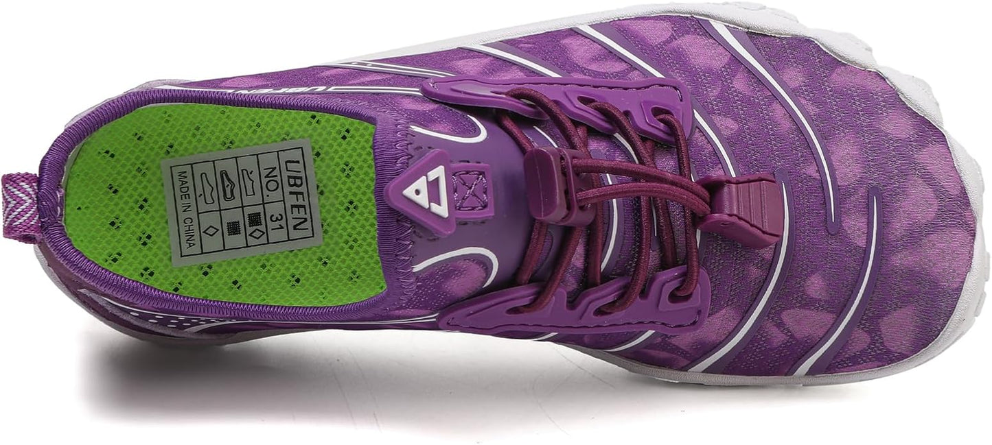 UBFEN Water Shoes for Kids Boys Girls Aqua Socks Barefoot Beach Sports Swim Pool Quick Dry Lightweight Toddler Little Big Kid