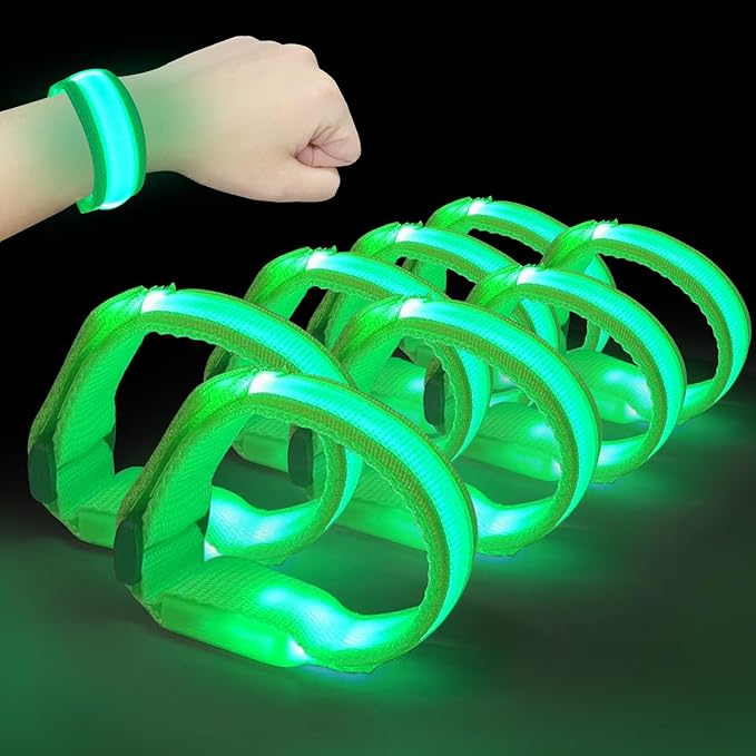 M.best 8pcs LED Light Up Bracelets Glow Flashing Wristbands Glow in The Dark Party Supplies for Wedding, Raves, Concert, Camping,Sporting Events, Party