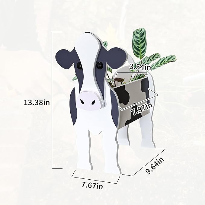Dairy Cow Planter, Pet Shape Garden Pots Plant Pots for Indoor/Outdoor Gardens Decoration, Cute, Surprise Gifts/Souvenirs for Pet Lovers