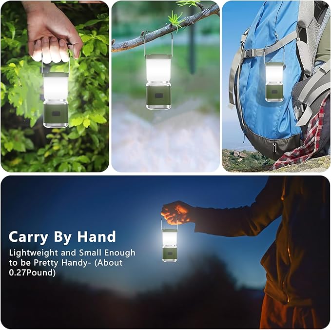 LED Camping Lantern Rechargeable, 2000LM Small Camping Lights Lantern with Redlight&20Hours Runtime&Stepless Dimming, Hurricane Emergency Lights for Power Outages, Waterproof, Camping Essentials,4pcs