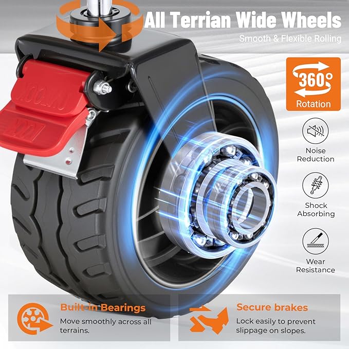 Overmont Ultra-Compact Collapsible Wagon Cart -200L Portable Folding Wagon with All-Terrain Wheels Utility for Beach, Grocery Shopping, Camping, and Gardening – 330lbs Load Capacity Black