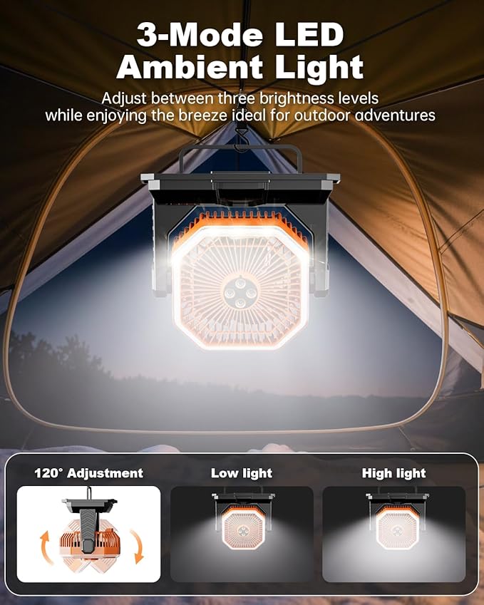 Portable Misting Fan, Rechargeable Outdoor Cooler, Battery Operated Personal Fan with3 Speeds & 8L Bucket for Patio, Camping,Hiking, Backyard, Travel, Desk,Pool, Beach