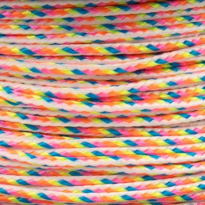 Paracord Planet Micro Paracord – Thin Braided Cord for Crafting, Fishing, and DIY Projects in 125 ft Spools – Light Stripe