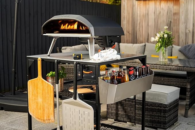 Ooni Large Outdoor Modular Table - 31x31x35 Pizza Oven Cart, Stainless Steel Grill & BBQ Stand, Outdoor Table