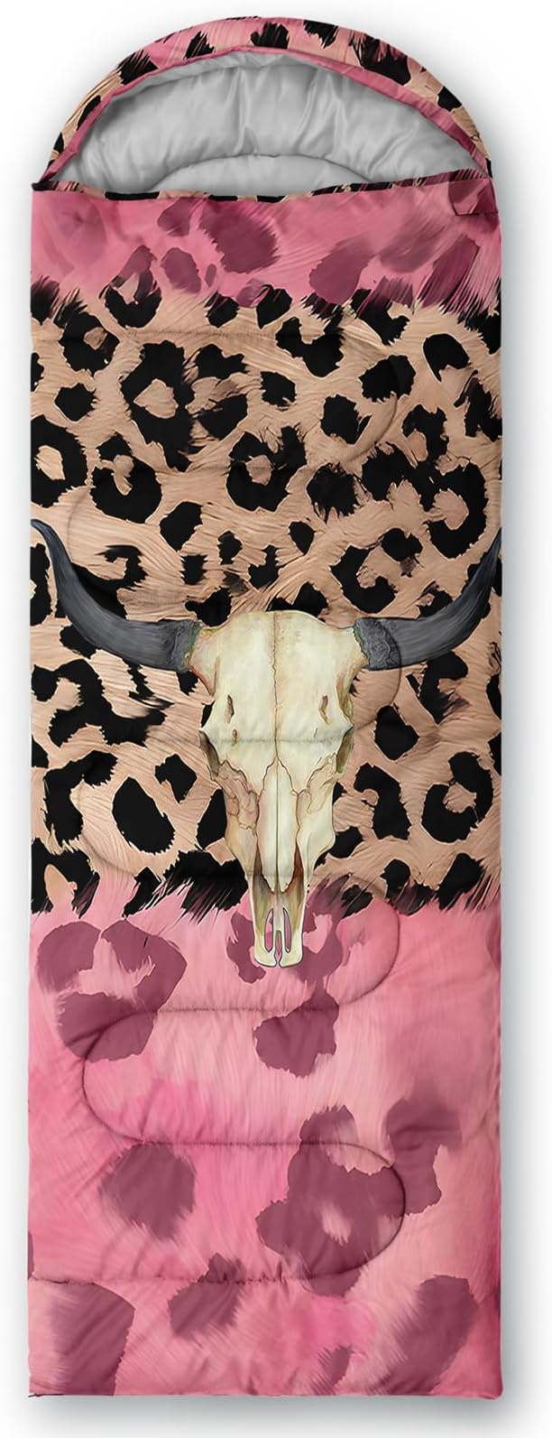 AILONEN Pink Lovely Rabbit Sleeping Bag for Girls Kids Adults,Warm and Cool Weather,Lightweight,Waterproof Backpacking,Cartoon Flowers Printed Bunny Sleeping Bag for Camping