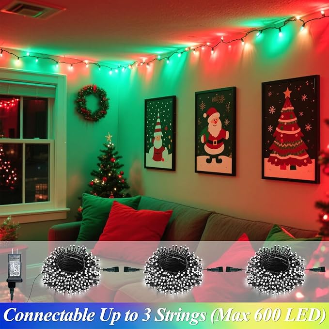 200 LED Christmas Lights Color Changing, 35 Colors 66FT Halloween String Lights with Remote Timer, Connectable Waterproof Twinkle Lights Plug in for Xmas Tree Outdoor Holiday Wedding Party Decor