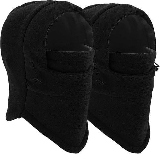 Balaclava Ski Mask 2 Pcs - Windproof Warmer Fleece Adjustable Winter Mask for Men Women