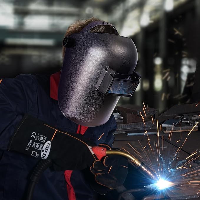TOPDC Welding Helmet 3.86"x1.61", Flip Front Welding Mask with Adjustable Headgear, Shade 11