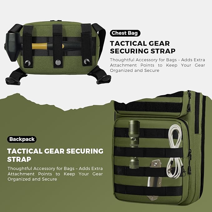 Tactical Hydration Backpack with 2L Water Bladder and Front Small Tactical Pouch, Outdoor Water Backpack for Men Women, Sports Hydration Pack for Hiking, Cycling, Climbing