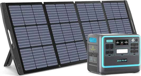 Portable Power Station with 200W Solar Panel, 2048Wh LiFePO4 Battery, Fully Charged in 2H, 2400W AC Outlets, Adjustable Input Power, Outdoor Generators for Camping, Home Use, Emergency or RV Travel