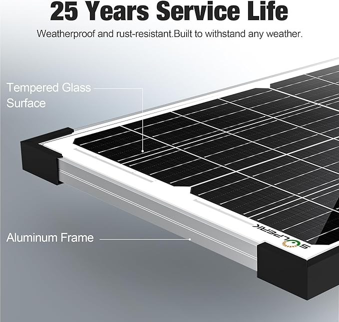 SOLPERK 15W Solar Battery Charger 12V Waterproof Solar Panel Charger + Upgrade 8A Charge Controller+ Adjustable Mount Bracket for Car, Motorcycle, Boat, Marine, RV,Trailer, Tractor,Truck, etc.