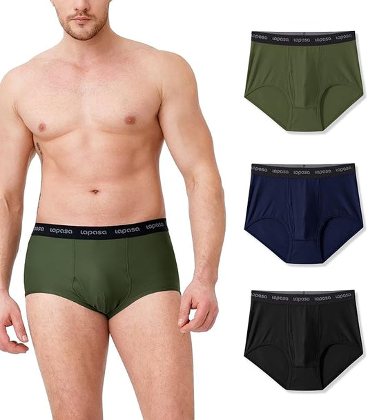 LAPASA Men's Quick Dry Travel Underwear, Terraversal Series Mesh Breathable Trunks/Boxer Briefs/Boxers (2 & 3 Packs)