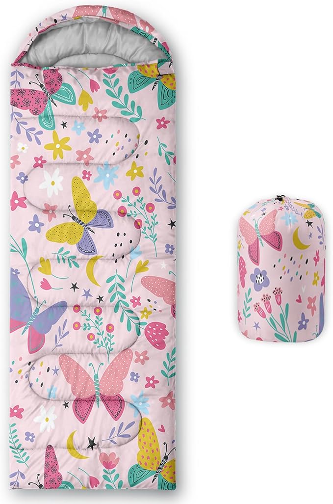 QOOMO Camping Sleeping Bags,3 Season Warm & Cool Weather,Lightweight,Waterproof Sleeping Bags for Adults & Kids,Traveling,and Outdoors,Camping Gear Equipment