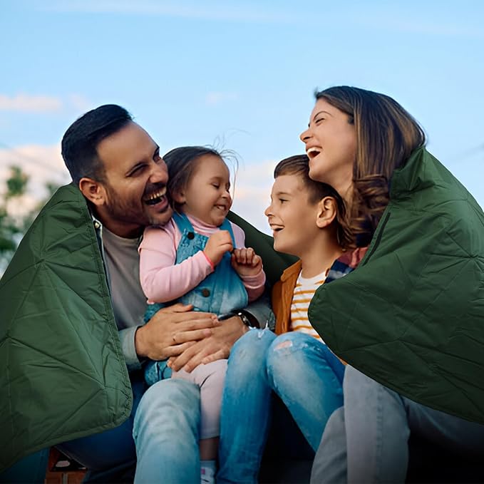 Outdoor Waterproof Blanket, Foldable Fleece Stadium Blanket for Outdoor Sports Event, Camping, Concerts, Car, Pet, Picnics - Windproof, Wearable, Machine Washable 80" x 58"