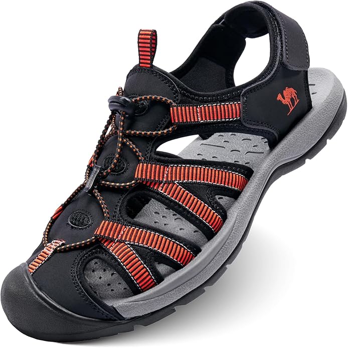 CAMELSPORTS Men's Hiking Sandals Closed Toe Outdoor Beach Sandal Waterproof Sport Fisherman Sandals Water Shoes